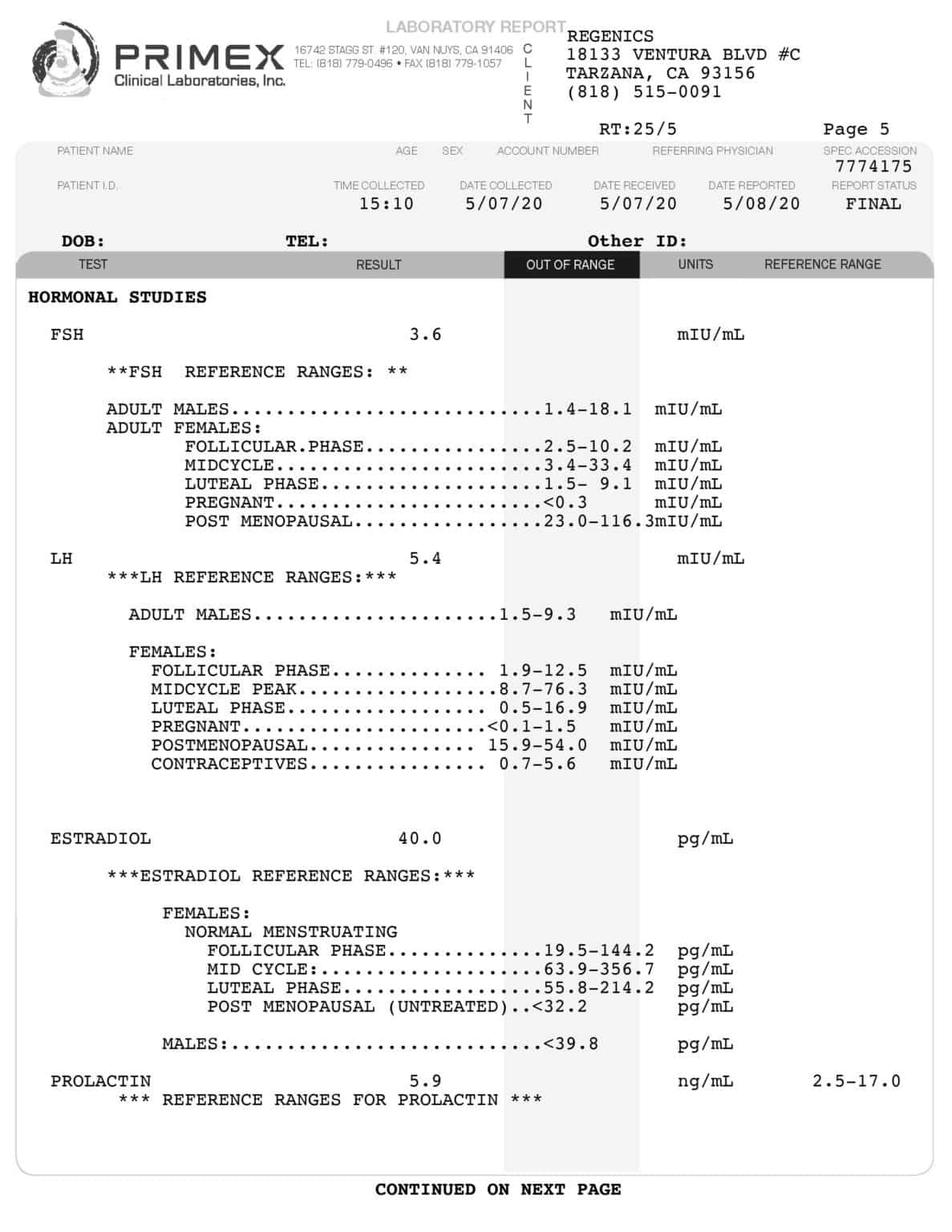 Comprehensive Blood Panel Testing Los Angeles CA - Regenics