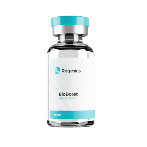A vial of Regenics BioBoost injections for weight loss.