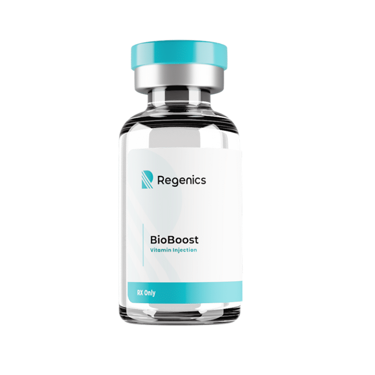 A vial of Regenics BioBoost injections for weight loss.