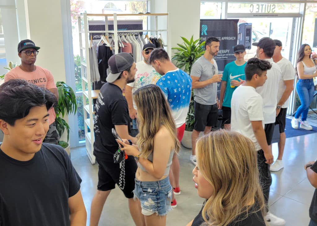 A group of people participating in a Test & Tune UP event at a store.