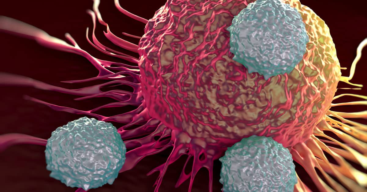 An illustration of a sick cancer cell.