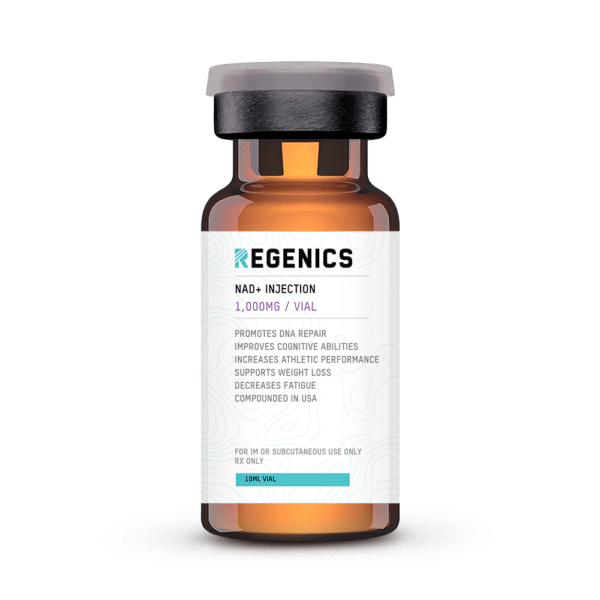A 500mg bottle of NAD+ injections from Regenics.