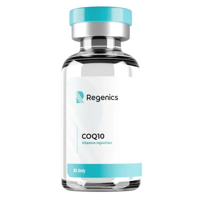 A bottle of CoQ10 vitamin injections.