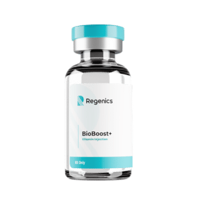 A vial of Regenics BioBoost Plus injections for weight loss.