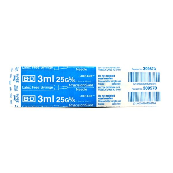 3ML 25G 5/8" INTRAMUSCULAR SYRINGE WRAPPER